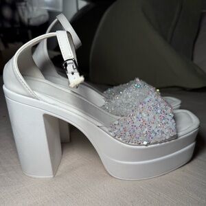 Bachelorette White Sparkly Heels